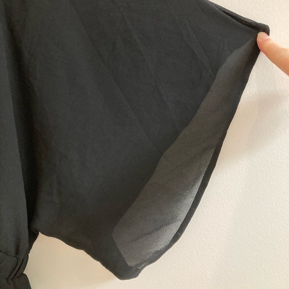 Unique 21 Womens Sexy Lingerie Size 20 Black Sheer Romper Shorts Deep V Neck - Picture 5 of 8